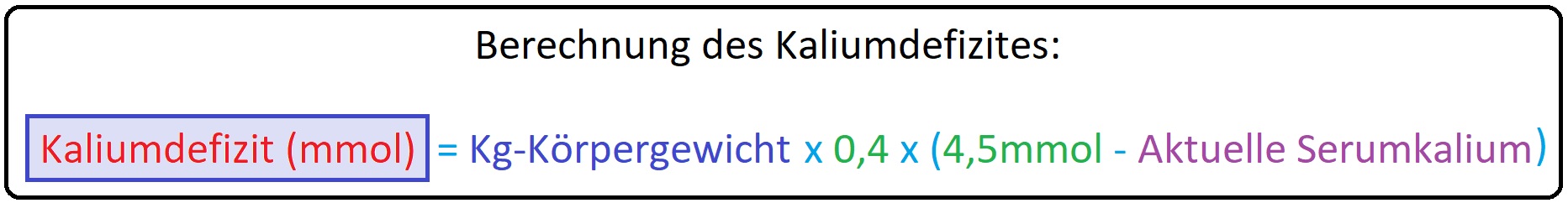 952 Berechnung des Kaliumdefizites