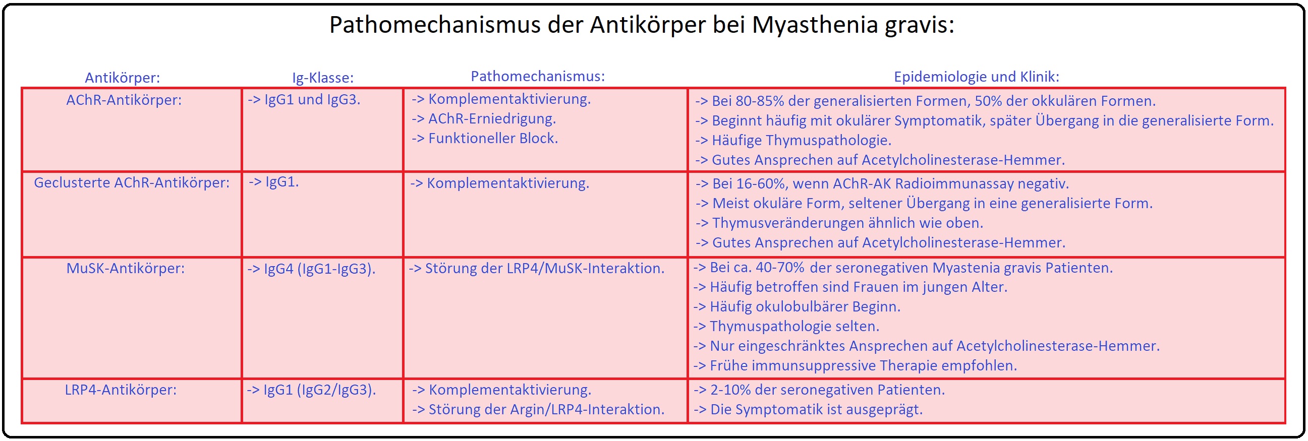 20 Pathomechanismus der Antikörper bei Myasthenia gravis