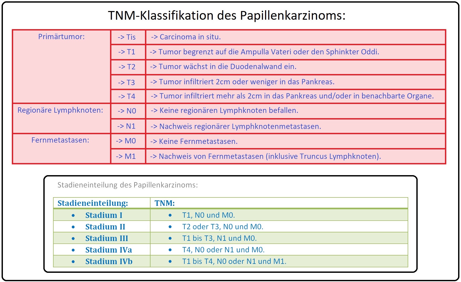 1198 TNM Klassifikation des Papillenkarzinoms